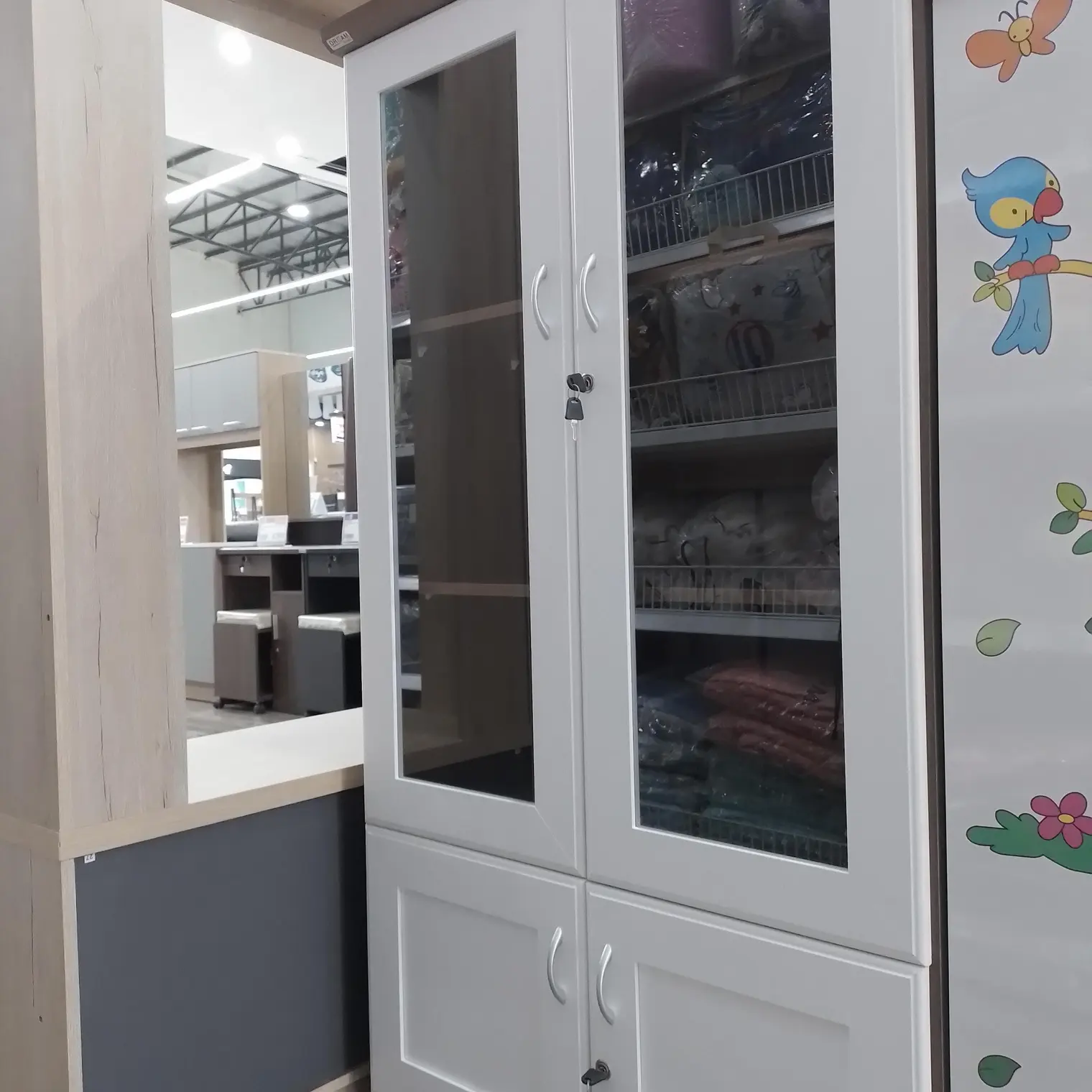 ตู้โชว์ 80 x 40 x 150 ซม. FL0801 สีคาปูชิโน่ DREAM