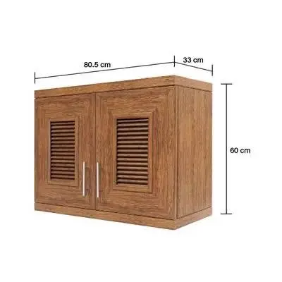 ตู้แขวนคู่ 80.5 x 60 x 33 ซม. HB02-06 สีไม้สักทอง YES MOULDING