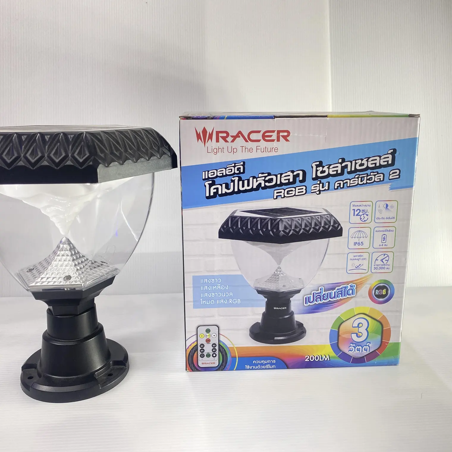 โคมไฟหัวเสา LED โซล่าเซลล์ 3W คาร์นิวัล 2 RACER