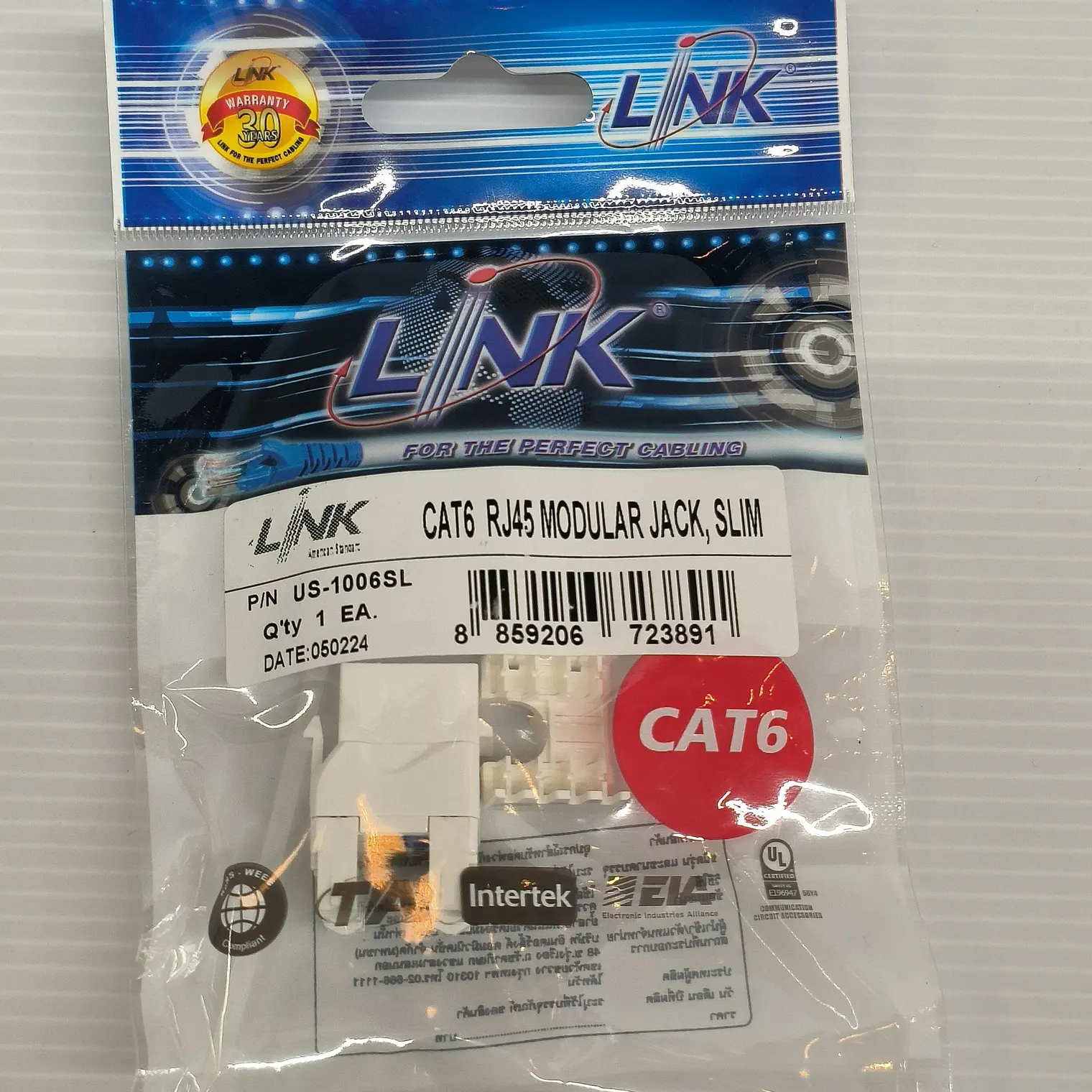 หัวตัวเมีย CAT6 SLIM US1006SL LINK