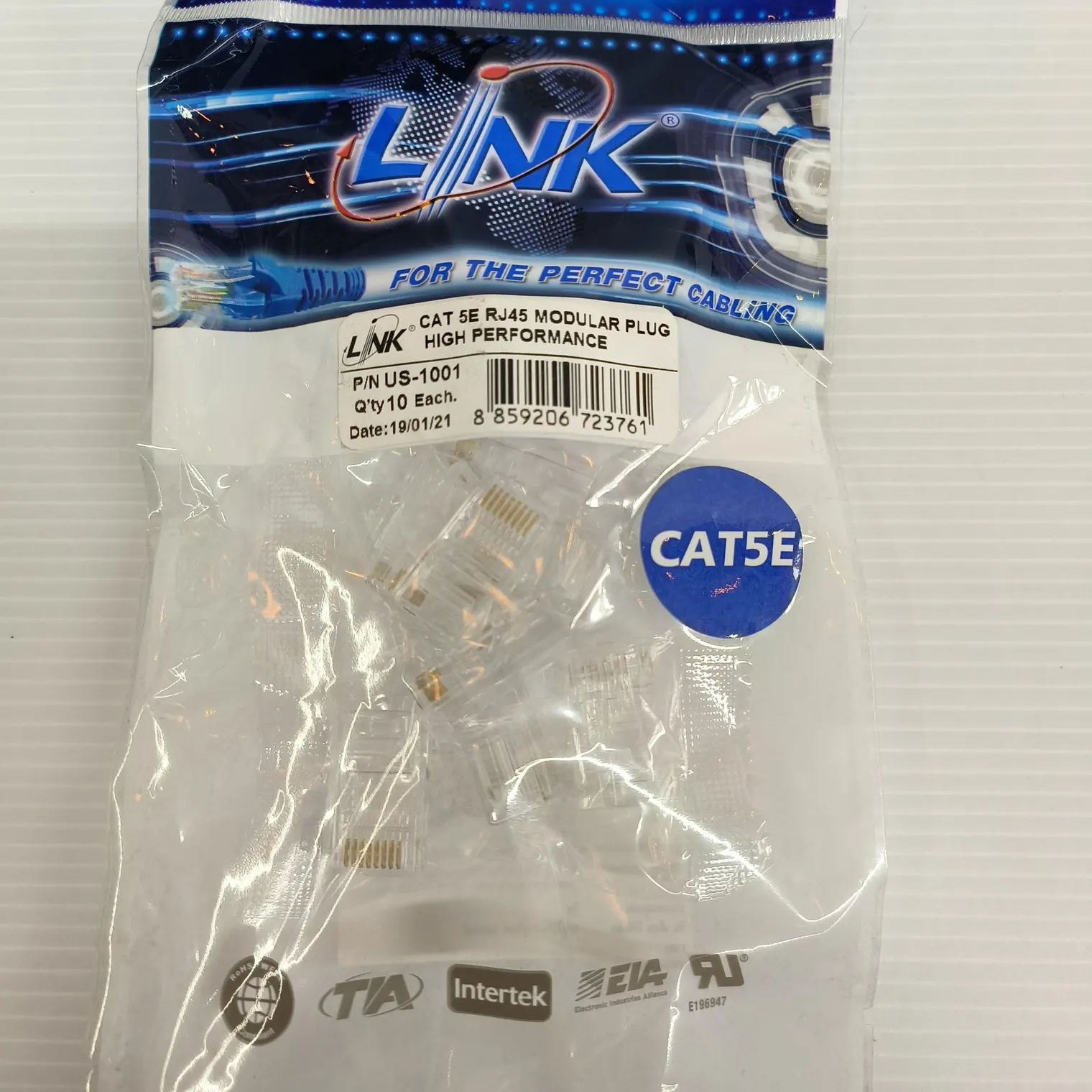 หัวแลน RJ45 ตัวผู้ CAT5 US1001 LINK