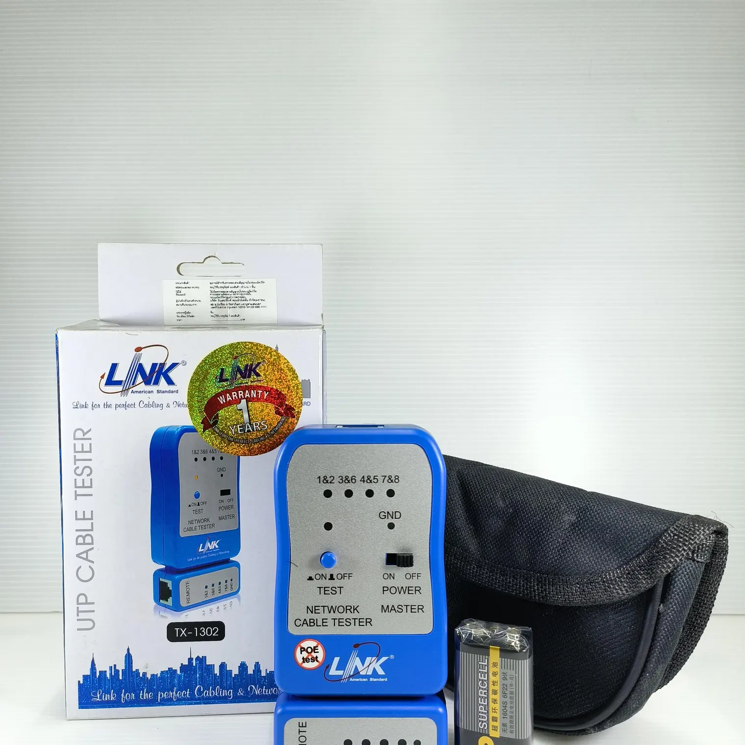 อุปกรณ์ตรวจเช็คหาสายสัญญาณแลน UTP CABLE TESTER TX1302 LINK