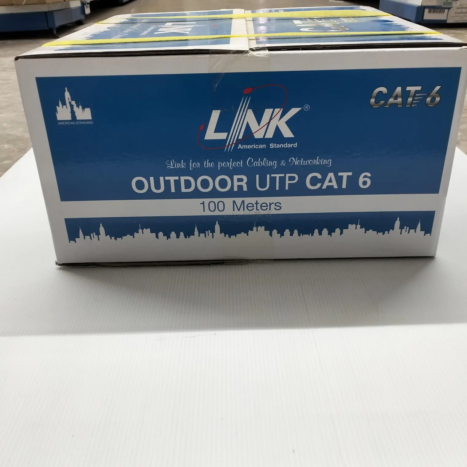 สายแลน CAT6 ภายนอก+สายสลิง W/Drop wire 23AWG กล่อง 100 ม. US9106MD1 LINK