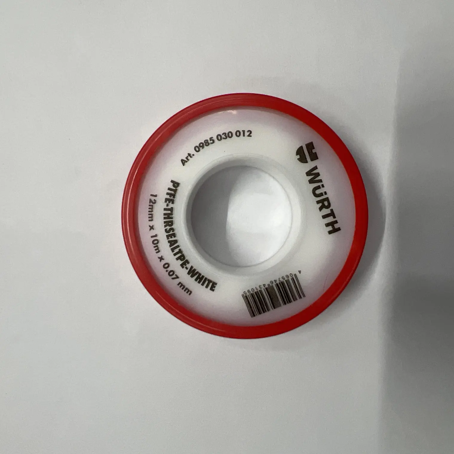 เทปพันเกลียวกันรั่ว PTFE 12 มม. x 0.075 มม. x 10 ม. WURTH