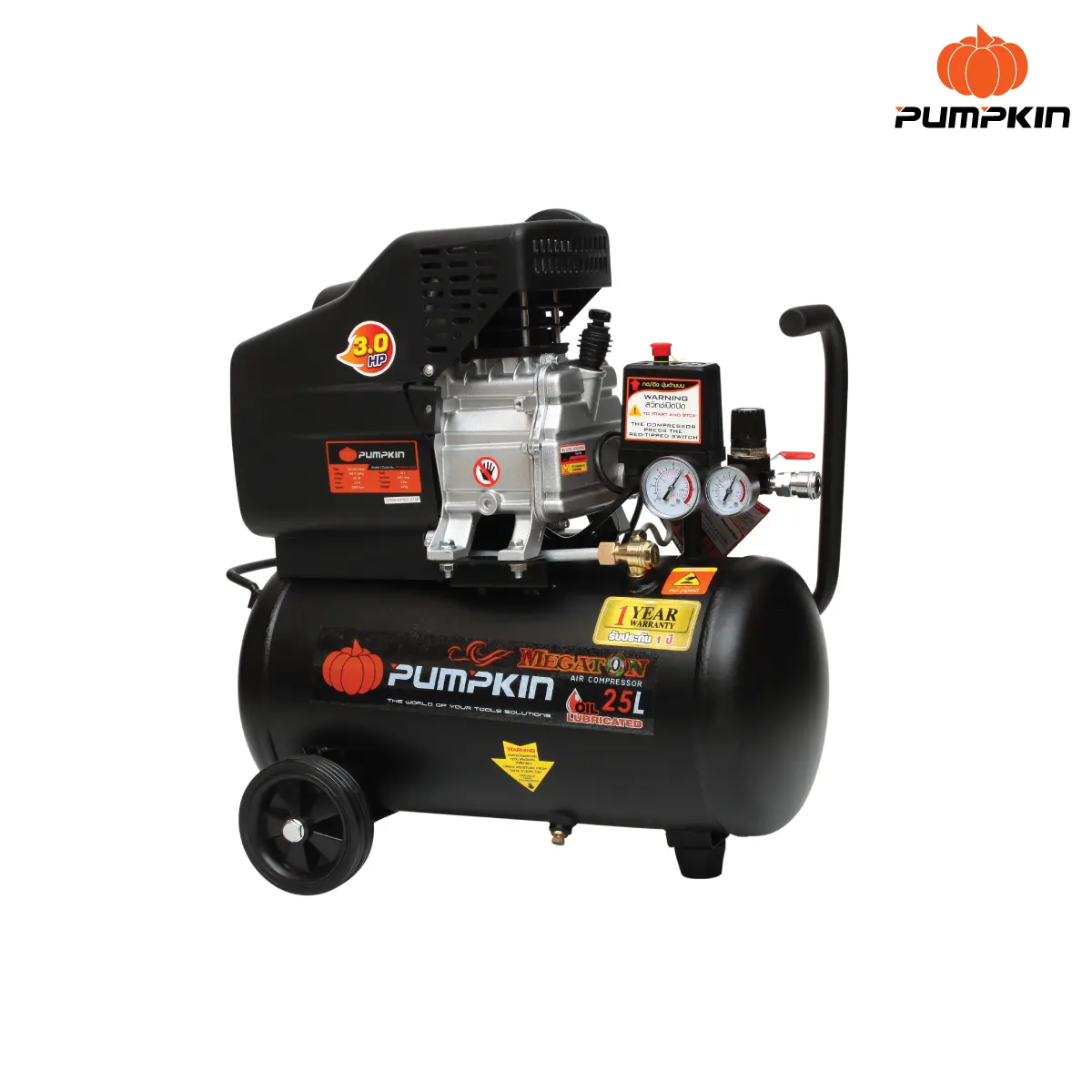 ปั๊มลมโรตารี่ 3.0HP 25 ลิตร รุ่น PTT-X3HP25 PUMPKIN