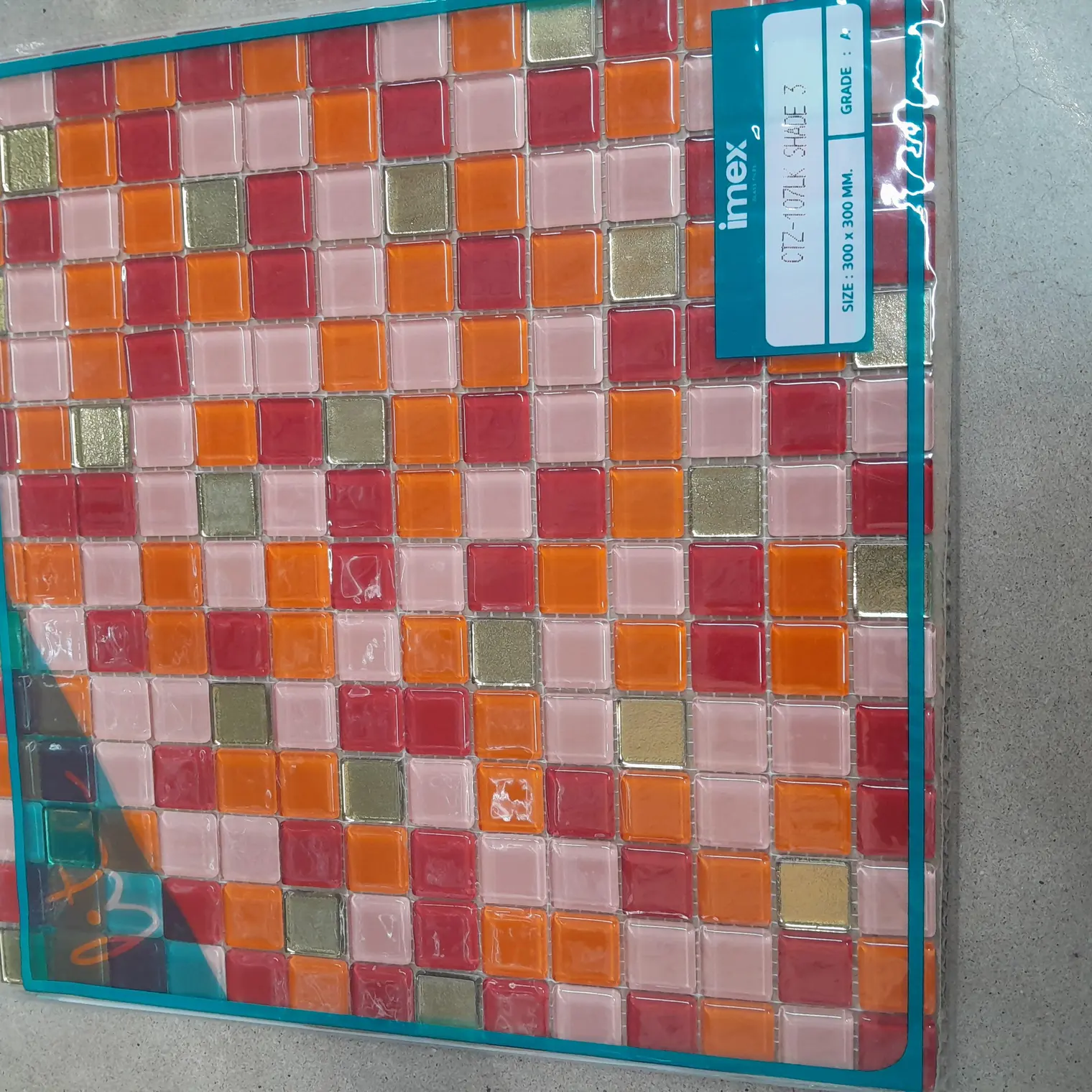 โมเสคแก้ว LITE LUCKY ORANGE 30 x 30 ซม. CTZ-107LK IMEX