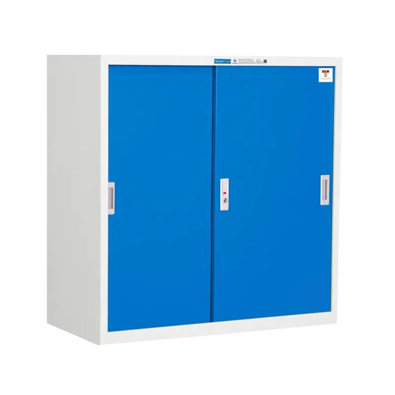 ตู้บานเลื่อน 880 x 400 x 880 มม. SD-013T สีขาว/น้ำเงิน Smart Form