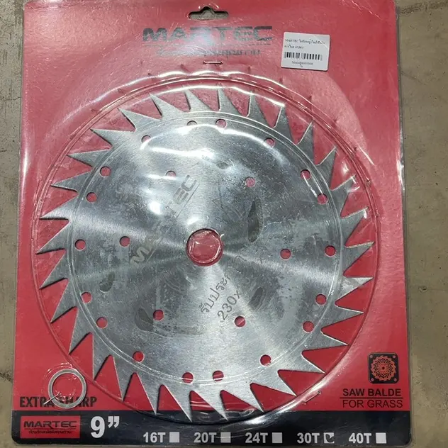 ใบตัดหญ้า ไม่มีฟัน คาร์ไบด์ 9 นิ้ว x 30T MARTEC