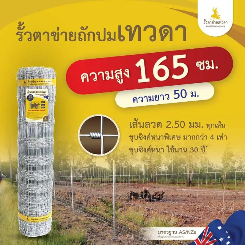 ตาข่ายถักปม ยาว 50 ม. รุ่น 12-165-15 เทวดา