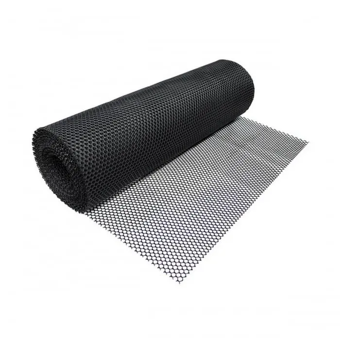 ตาข่ายพลาสติก PVC หกเหลี่ยม 13 มม. 90 ซม. x 30 ม. สีดำ