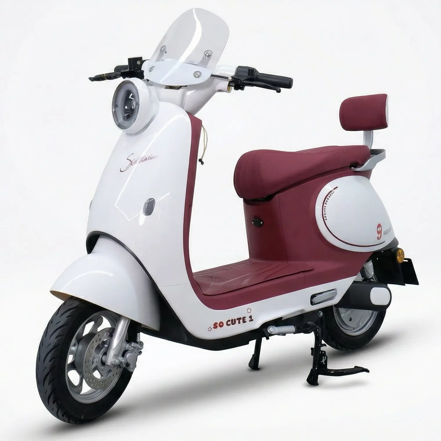 รถไฟฟ้า 2 ล้อ So Cute 1 สีขาว/แดง SAGASONIC