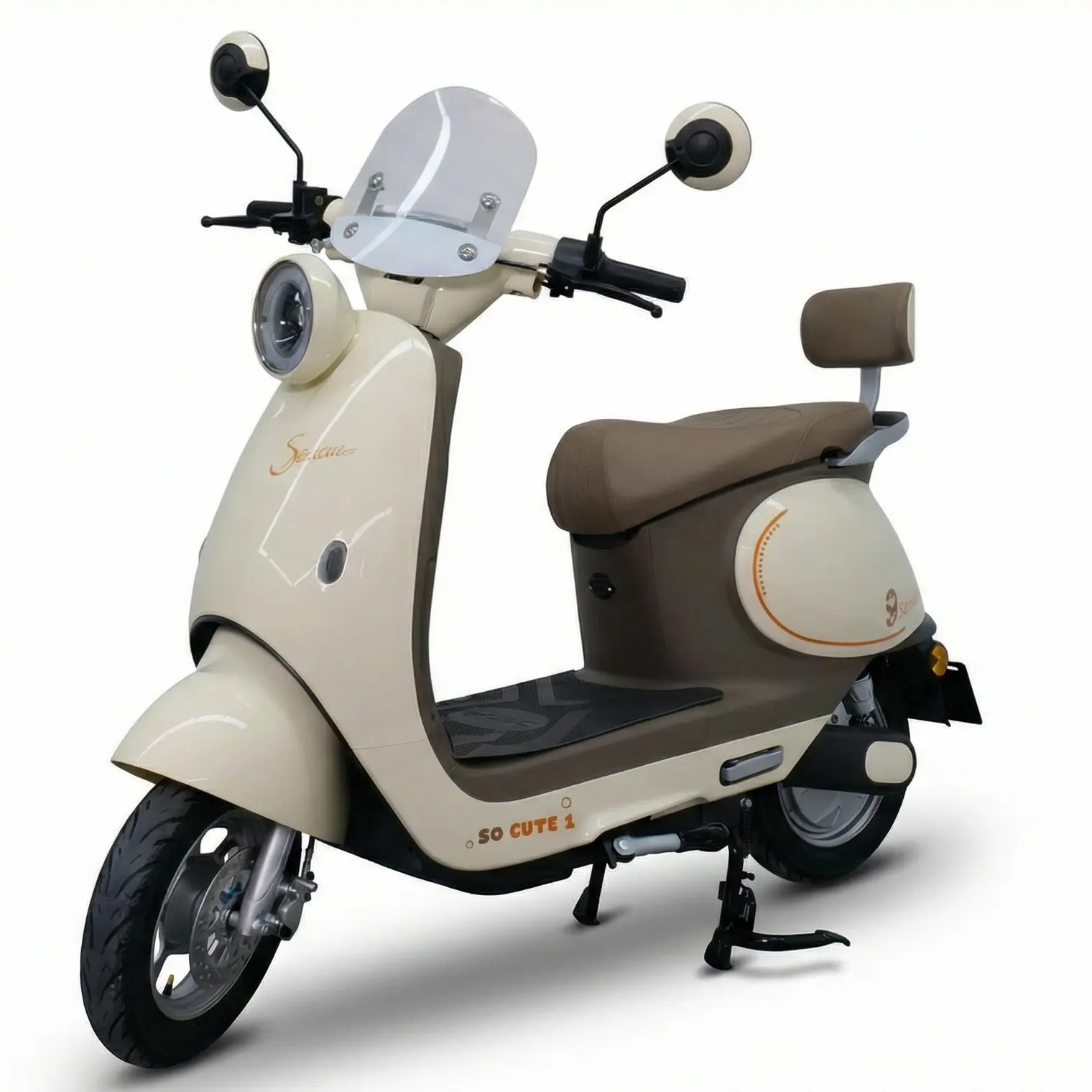 รถไฟฟ้า 2 ล้อ So Cute 1 สีครีม/น้ำตาล SAGASONIC