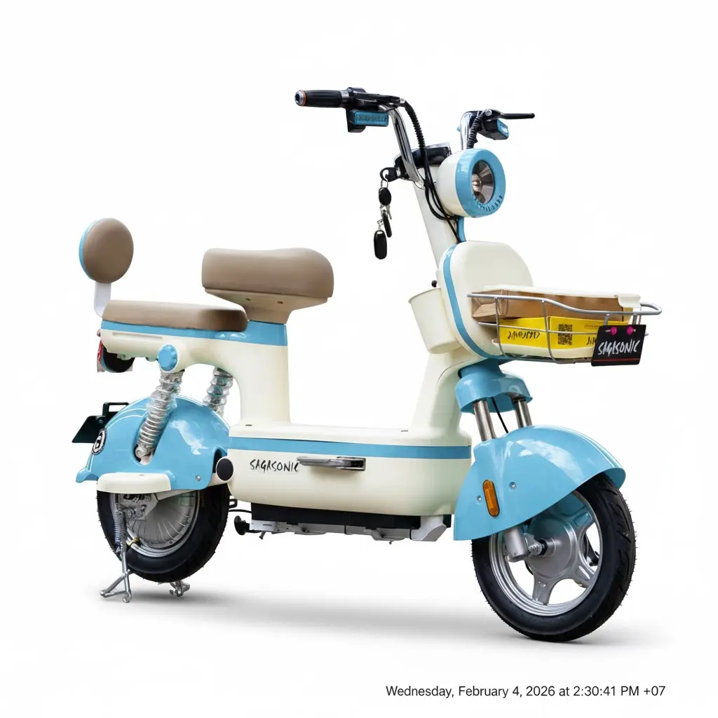 SAGASONIC จักรยานไฟฟ้าสองล้อ ML-818 สีฟ้า/ขาว