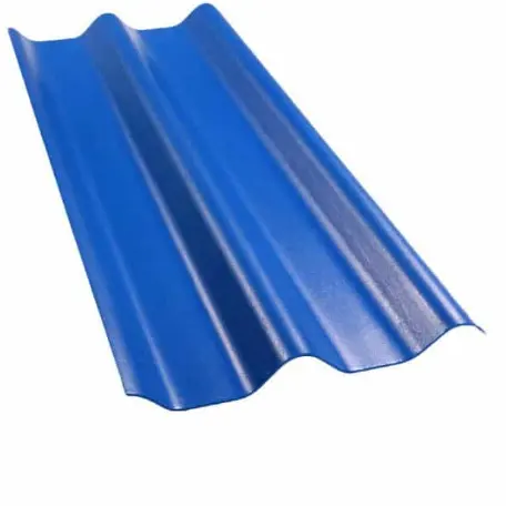 กระเบื้องหลังคา ลอนคู่ 4x120 สีฟ้ารุ่งอรุณ ตราห้าห่วง