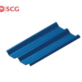 กระเบื้องหลังคา ลอนคู่ 5x120 สีน้ำทะเล ตราช้าง