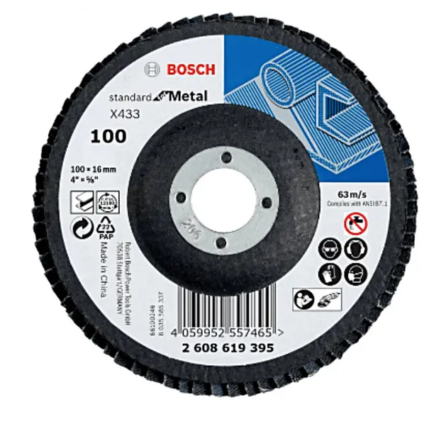 กระดาษทรายซ้อน หลังแข็ง 4 นิ้ว #P100 รุ่น 2608619395 BOSCH