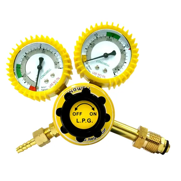 เกจแก๊สแอลพีจี (LPG) (Brass inlet nut with Rubber) LONGWELL
