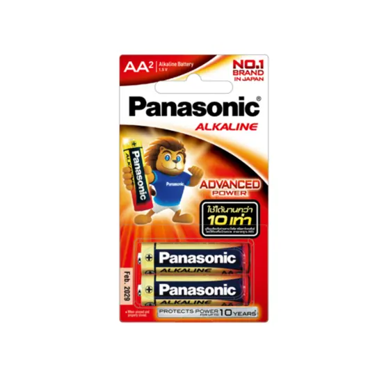 ถ่านอัลคาไลน์ AA 2 ก้อน (12/กล่อง) LR6T/2B PANASONIC