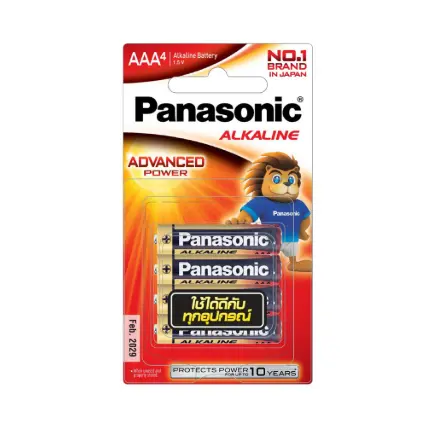 ถ่านอัลคาไลน์ AAA 4 ก้อน (12/กล่อง) LR03T/2B PANASONIC