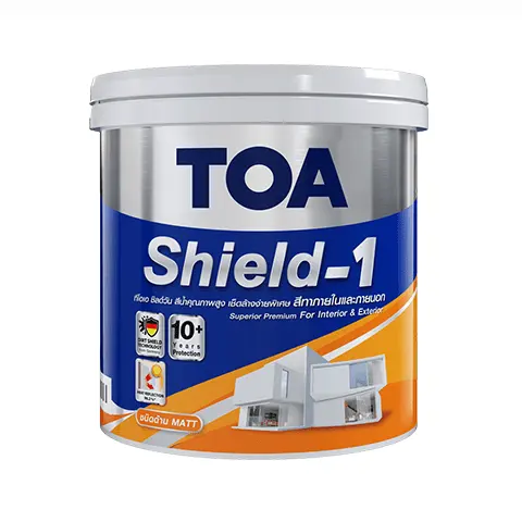 สีน้ำ ภายนอก ด้าน SHIELD 1 NANO (1กล.) สีขาว TOA