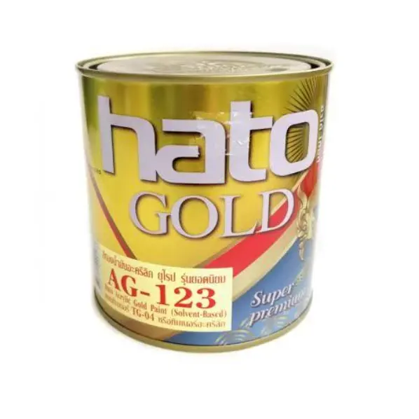 สีทองอะครีลิค สูตรน้ำมัน #AG123 (0.3ลิตร) HATO