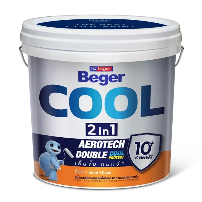 สีน้ำภายนอก กึ่งเงา COOL 2IN1 พลัส เบส D (1กล.) BEGER