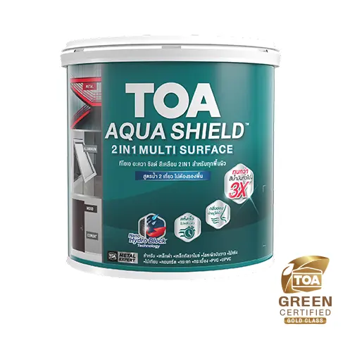 สีน้ำเคลือบ กึ่งเงา AQUA SHIELD 2IN1 เบส B (1กล.) TOA
