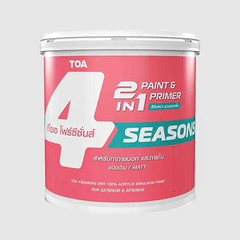 สีน้ำภายนอก ด้าน 4SEASONS 2IN1 เบส B (2.5 กล.) TOA