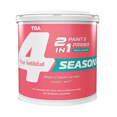สีน้ำภายนอก ด้าน 4 SEASONS 2IN1 เบส D (2.5กล.) TOA