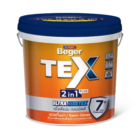 สีน้ำภายนอก เทค 2IN1 พลัส ชนิดฟิล์มกึ่งเงา เบส A (2.5กล.) BEGER