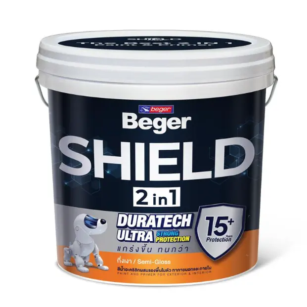 สีน้ำภายนอก ชนิดกึ่งเงา Shield 2IN1 เบส C (1กล.) BEGER