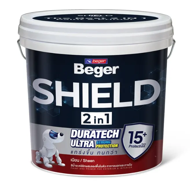 สีน้ำภายนอก ชนิดเนียน Shield 2IN1 เบส D (1กล.) BEGER