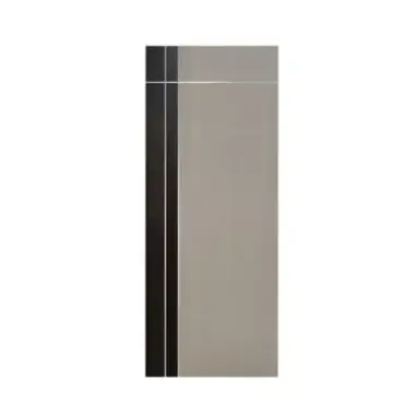 ECO-DOORประตู WPC 800*2000*35 mm. รุ่น WP 2 สีครีมอ่อนลายไม้ เซาะร่องเส้นอลูมิเนียม (เจาะ)
