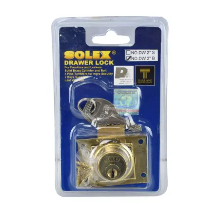 กุญแจลิ้นชัก DW B 2นิ้ว (แผง) N0.202 SOLEX