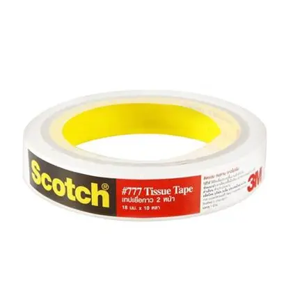 กาว 2หน้าบาง # เยื้อกาว 7# เยื้อกาว 18มม.x10หลา Scotch