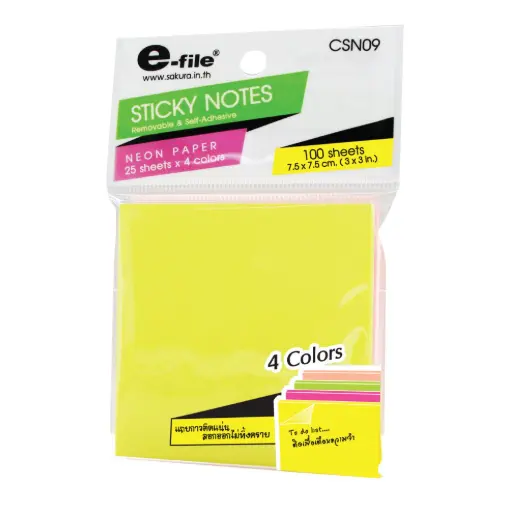 อี-ไฟล์ กระดาษสติ๊กเกอร์โน๊ต CSN09 4 สี