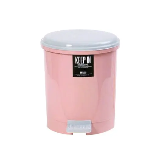 ถังขยะ ทรงกลมเท้าเหยียบ+ใส้ (5.5 ลิตร) F-025-3 สีชมพู CHINTER