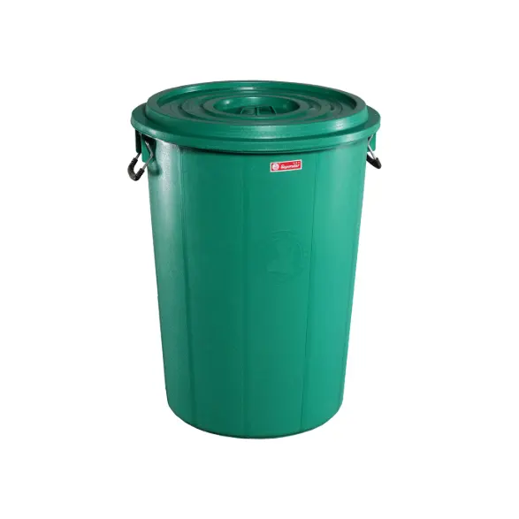 ถังแกนลอนมีฝา ชนิดกลม 40L.(10ใบ/มัด) GL 12 สีเขียว ตรางู