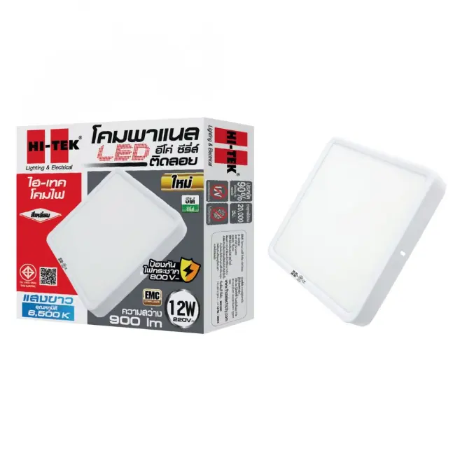 โคมพาแนล LED สี่เหลี่ยม แบบลอย 12W ECO แสงขาว HI-TEK