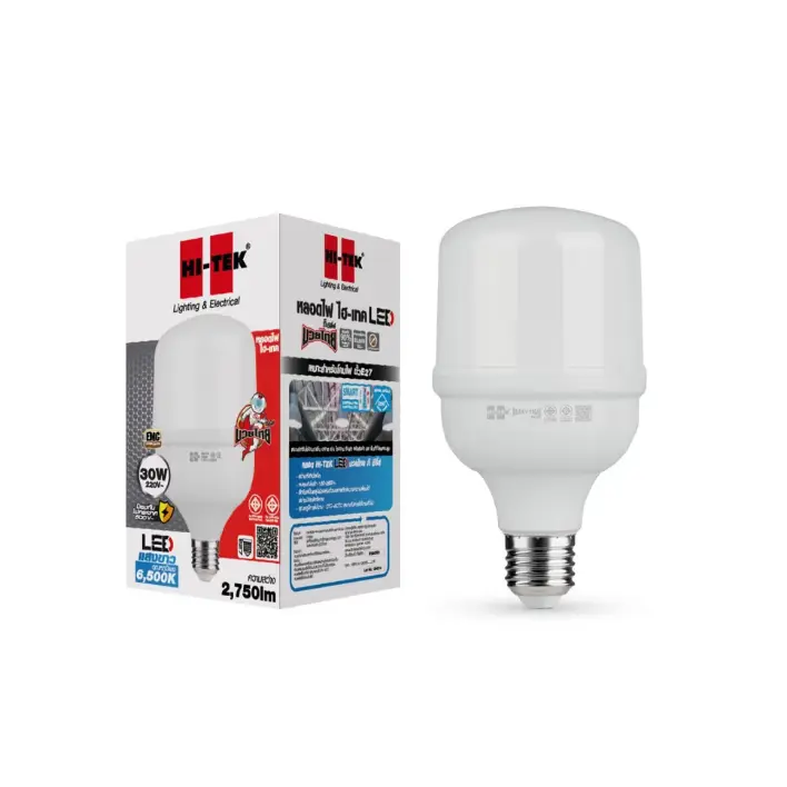 หลอดไฟ LED ทรง T E27 30W รุ่น มวยไทย Series แสงขาว HI-TEK