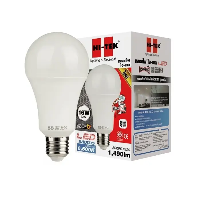 หลอดไฟ LED E27 16W รุ่น มวยไทย Series แสงขาว HI-TEK