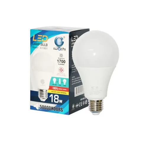 หลอด LED BLUB E27 18W รุ่น A11801 วอร์มไวท์ IWACHI