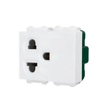 เต้ารับเดี่ยว ขากลม มีกราวด์ BP-3P-S WELLUX