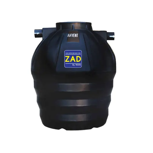 ถังบำบัดน้ำเสีย ฝาปิด+ข้อต่อ 2 อัน+จุลินทรีย์ 1200 ลิตร ZAD WAVE